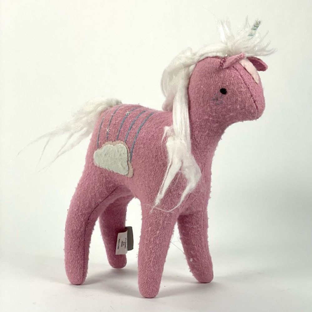 Crate & Barrel Kids | Land of Nod | 9" Pink Felt Plush Mythical Unicorn‎